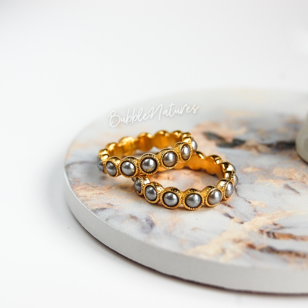 Elegance in Every Hue: The Perfect Grey Pearl Ring for Her, Jewellery Gift For Women - Bubblenatures