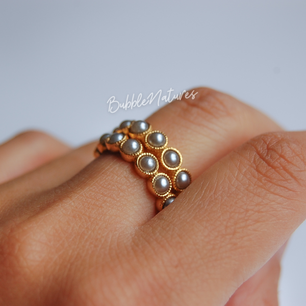 Elegance in Every Hue: The Perfect Grey Pearl Ring for Her, Jewellery Gift For Women - Bubblenatures