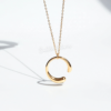 Sparkling Zircon Circle Pendant Necklace - Delicate Gift for Her - Bubblenatures