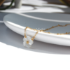 White Flower Pendant Necklace, Shell Jewelry, Mother's Day Gift, Floral Necklace - Bubblenatures